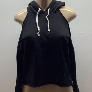 Victoria's Secret Pink Size XS Black Hoodie with Open Shoulder. Preloved.